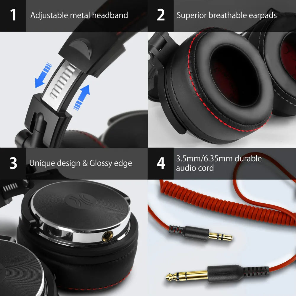 Oneodio Studio Pro DJ Headphone with Mic for Clear Sound