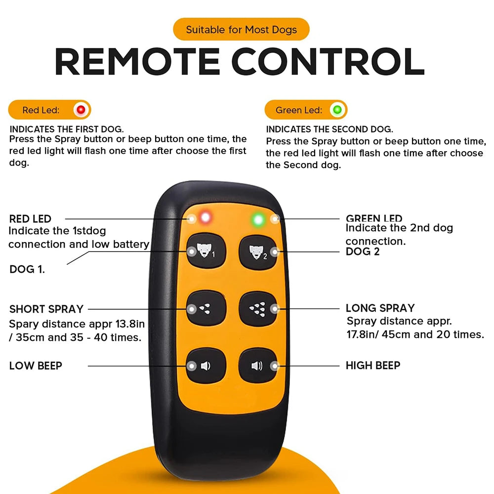 500ft Pet Dog 2 in 1 Citronella Anti bark Training Collar Auto & Remote Control