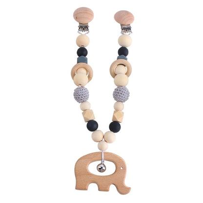 Wooden Baby Stroller Clip Toys