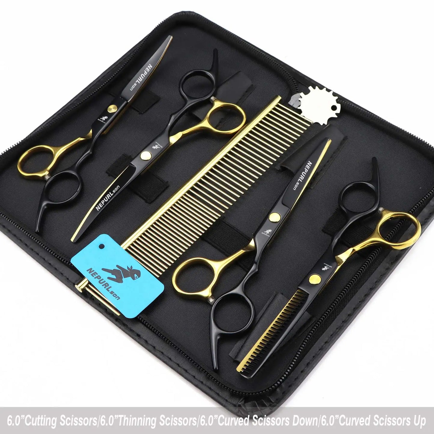 5pc 6" Stainless Steel Pet Dog Cat Grooming Comb Scissors Sets