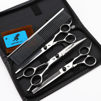 4-5pcs 6-7" Stainless Steel Pet Dog Cat Grooming Scissors Comb Sets