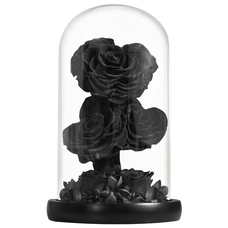 Heart Shaped Preserved Beauty and The Beast Eternal Rose In Glass Dome