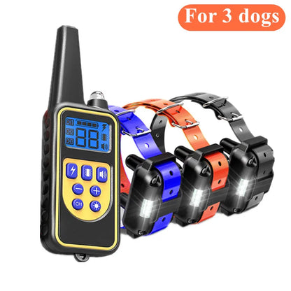 Pet Dog 800mtr Rechargeable Waterproof Anti Bark Training Collar With Remote Control