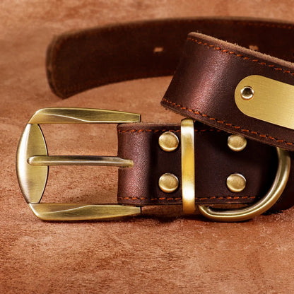 Personalized Leather Dog Collar and Leash Set