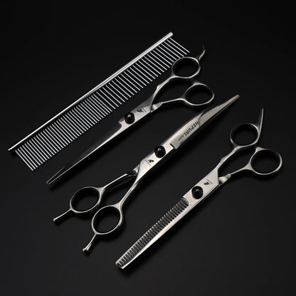 4-5pcs 6-7" Stainless Steel Pet Dog Cat Grooming Scissors Comb Sets