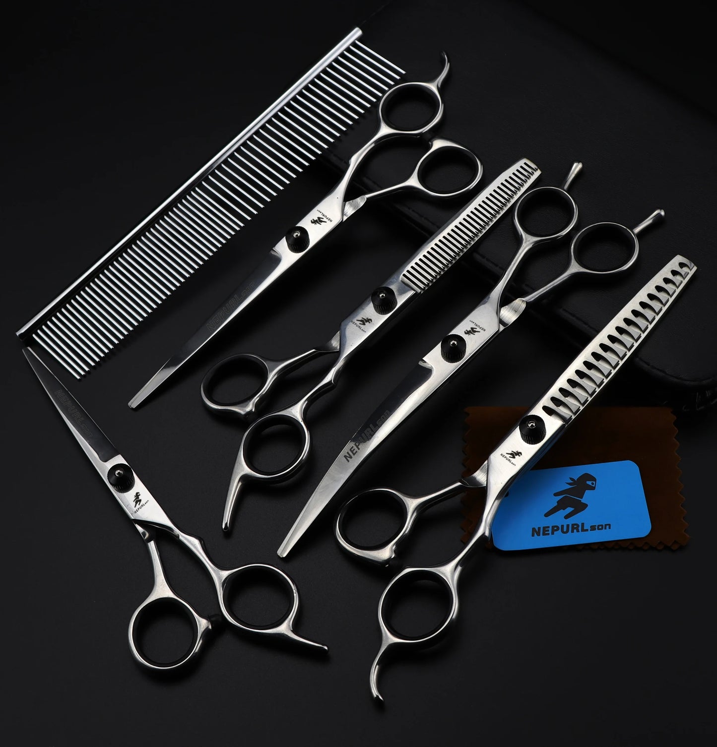 4-5pcs 6-7" Stainless Steel Pet Dog Cat Grooming Scissors Comb Sets