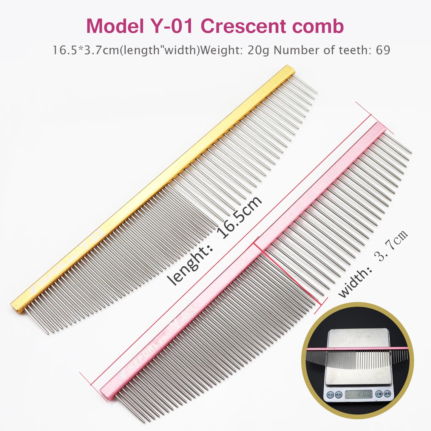 Stainless Steel Tip-Tail Pet Dog Cat Grooming Comb