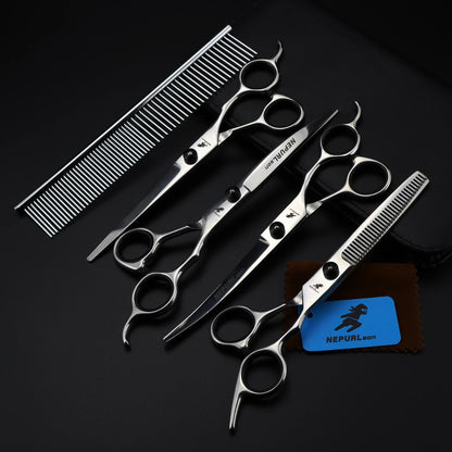 4-5pcs 6-7" Stainless Steel Pet Dog Cat Grooming Scissors Comb Sets