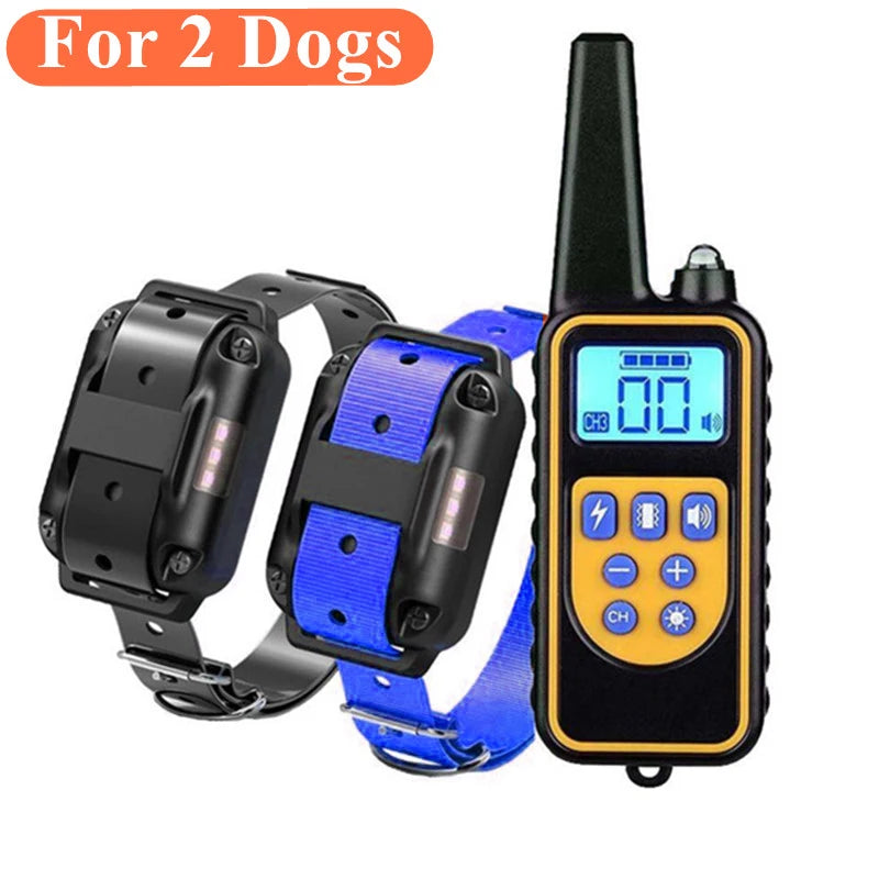 Pet Dog 800mtr Rechargeable Waterproof Anti Bark Training Collar With Remote Control