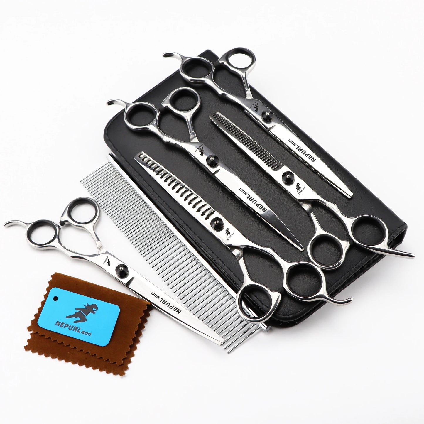 4-5pcs 6-7" Stainless Steel Pet Dog Cat Grooming Scissors Comb Sets