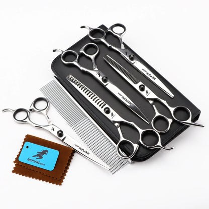 4-5pcs 6-7" Stainless Steel Pet Dog Cat Grooming Scissors Comb Sets