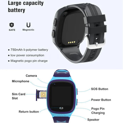 4G Kids Smart Watch GPS Video Call IP67 Waterproof Tracker