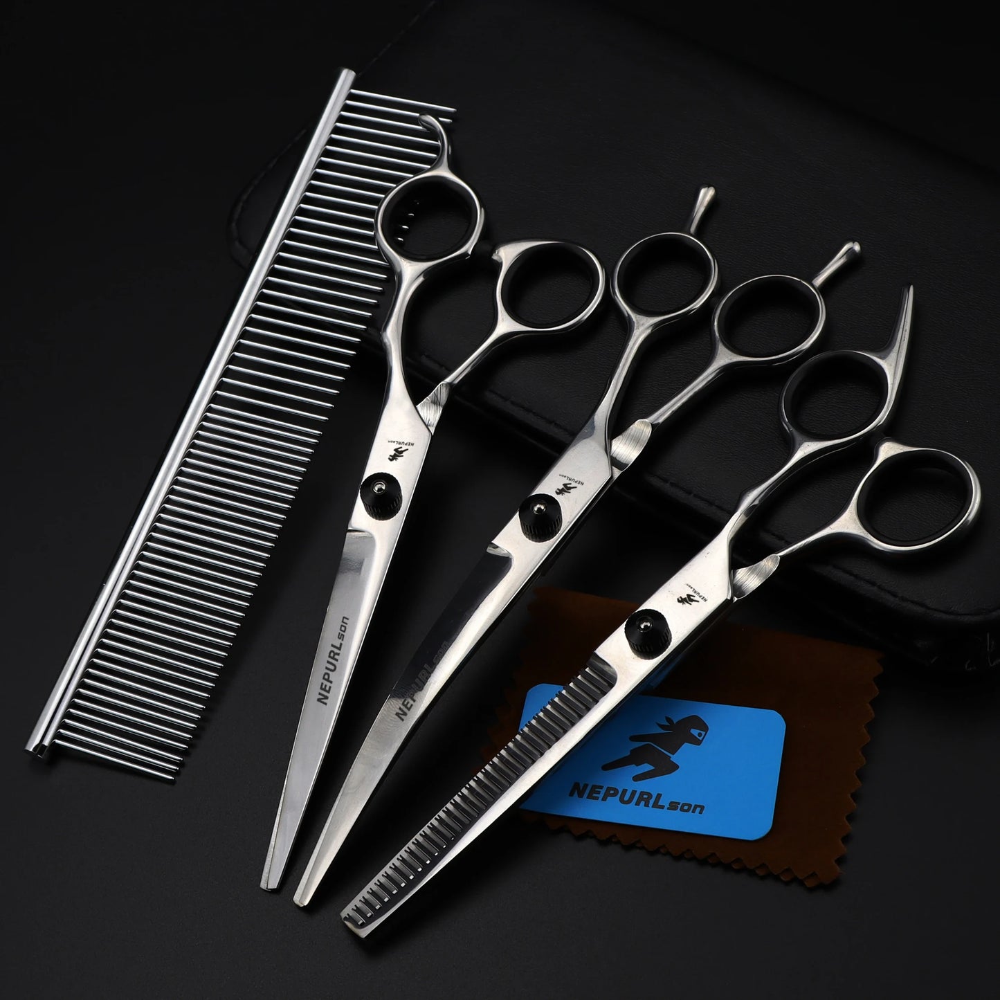 4-5pcs 6-7" Stainless Steel Pet Dog Cat Grooming Scissors Comb Sets