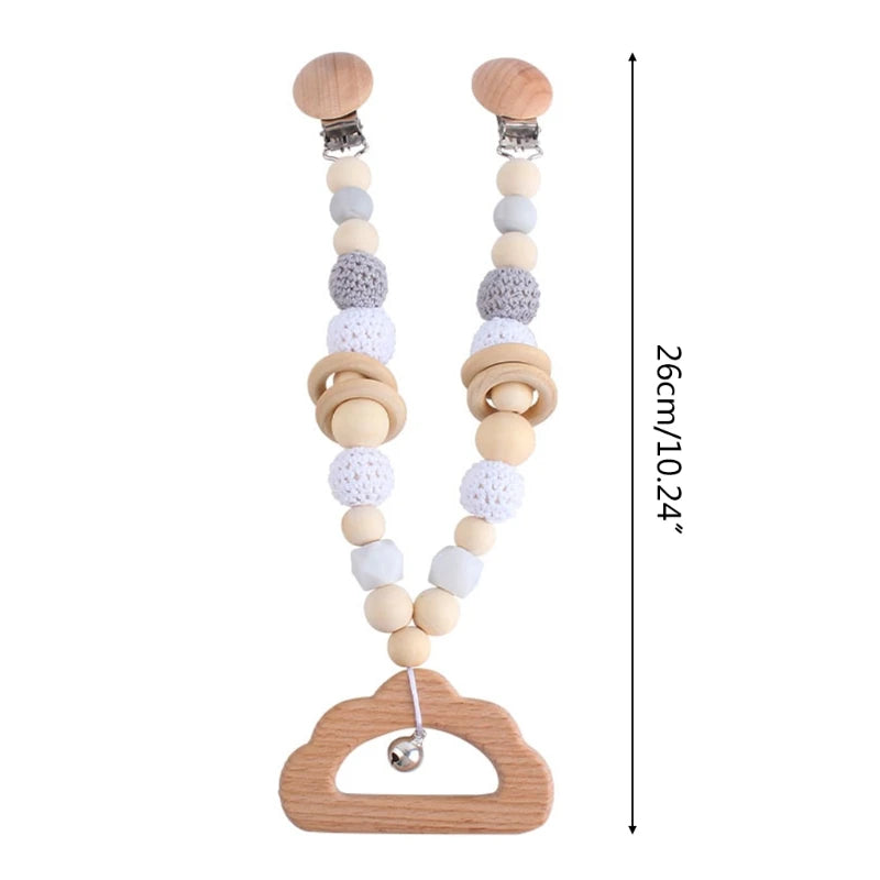 Wooden Baby Stroller Clip Toys