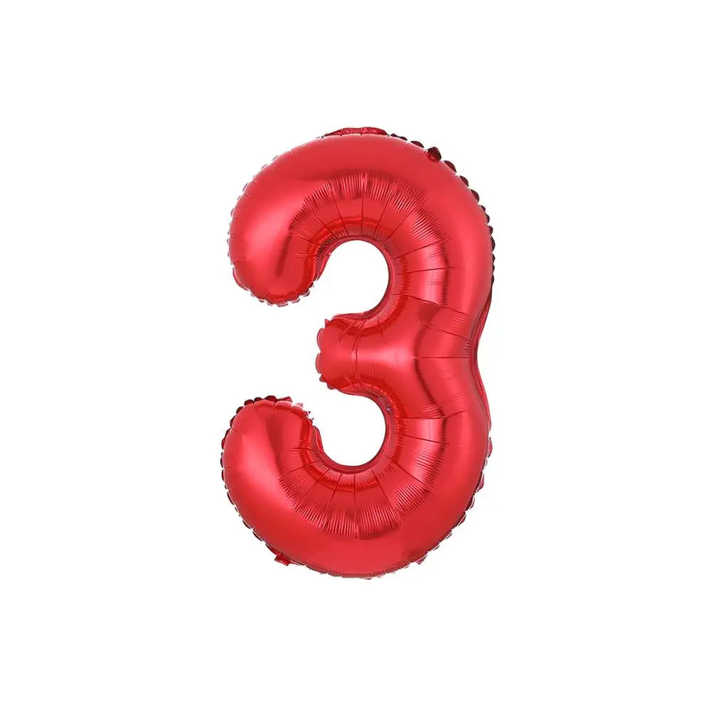 32inch Red Number Foil Balloon Set for Memorable Birthdays
