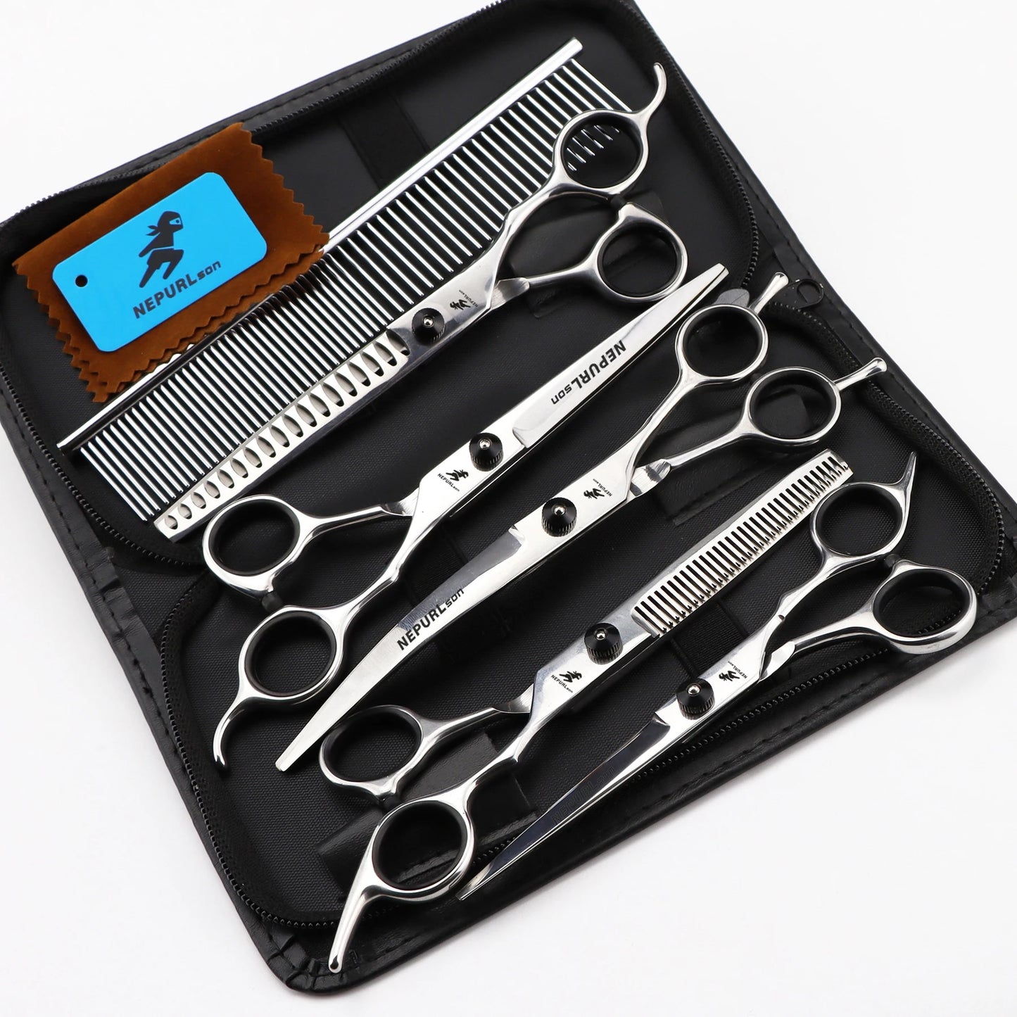 4-5pcs 6-7" Stainless Steel Pet Dog Cat Grooming Scissors Comb Sets