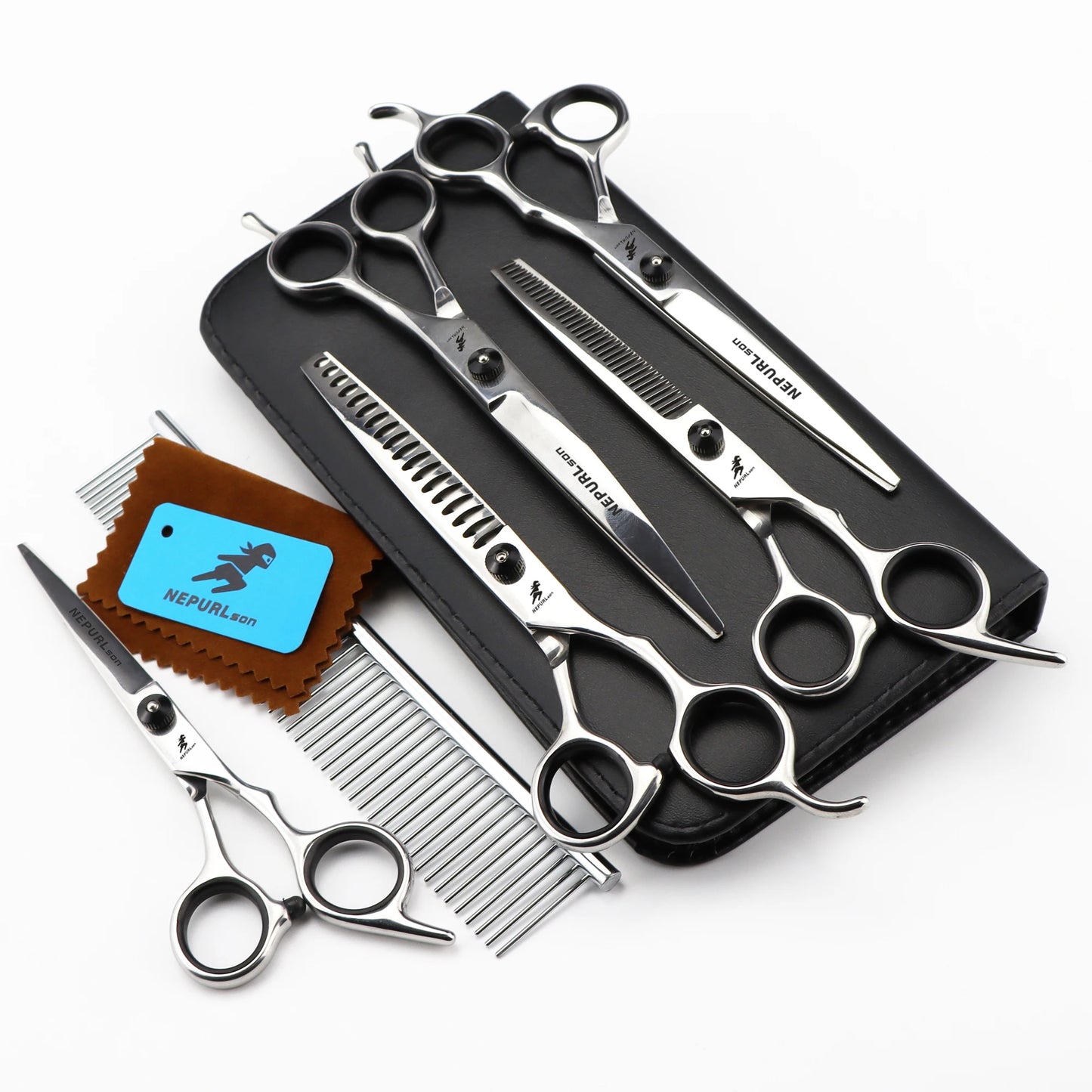 4-5pcs 6-7" Stainless Steel Pet Dog Cat Grooming Scissors Comb Sets