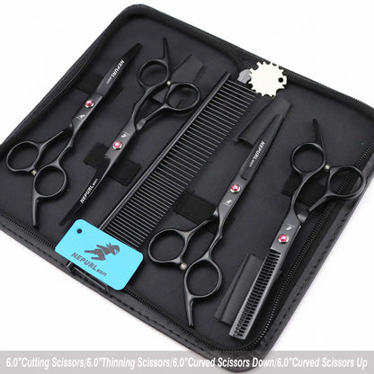 5pc 6" Stainless Steel Pet Dog Cat Grooming Comb Scissors Sets