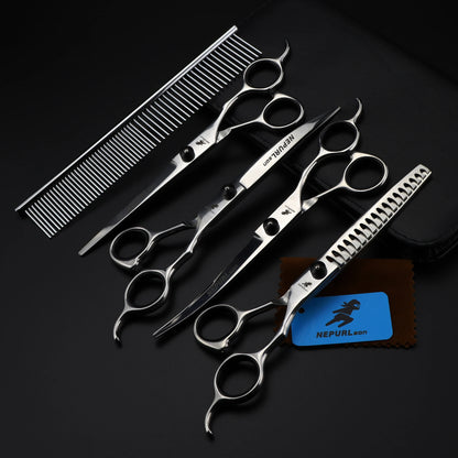 4-5pcs 6-7" Stainless Steel Pet Dog Cat Grooming Scissors Comb Sets