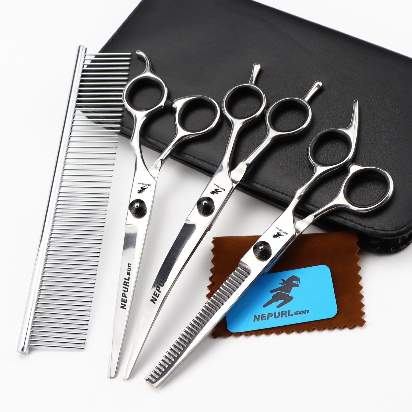 4-5pcs 6-7" Stainless Steel Pet Dog Cat Grooming Scissors Comb Sets