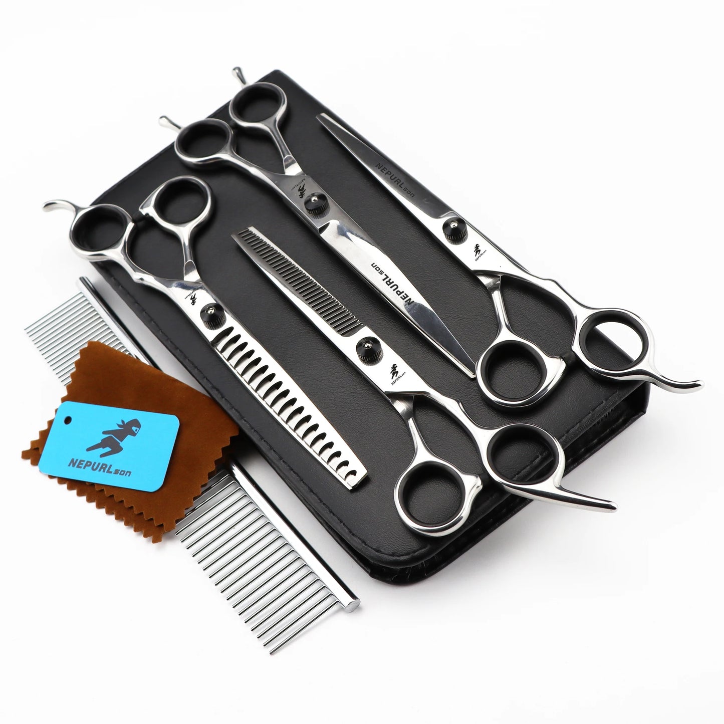 4-5pcs 6-7" Stainless Steel Pet Dog Cat Grooming Scissors Comb Sets