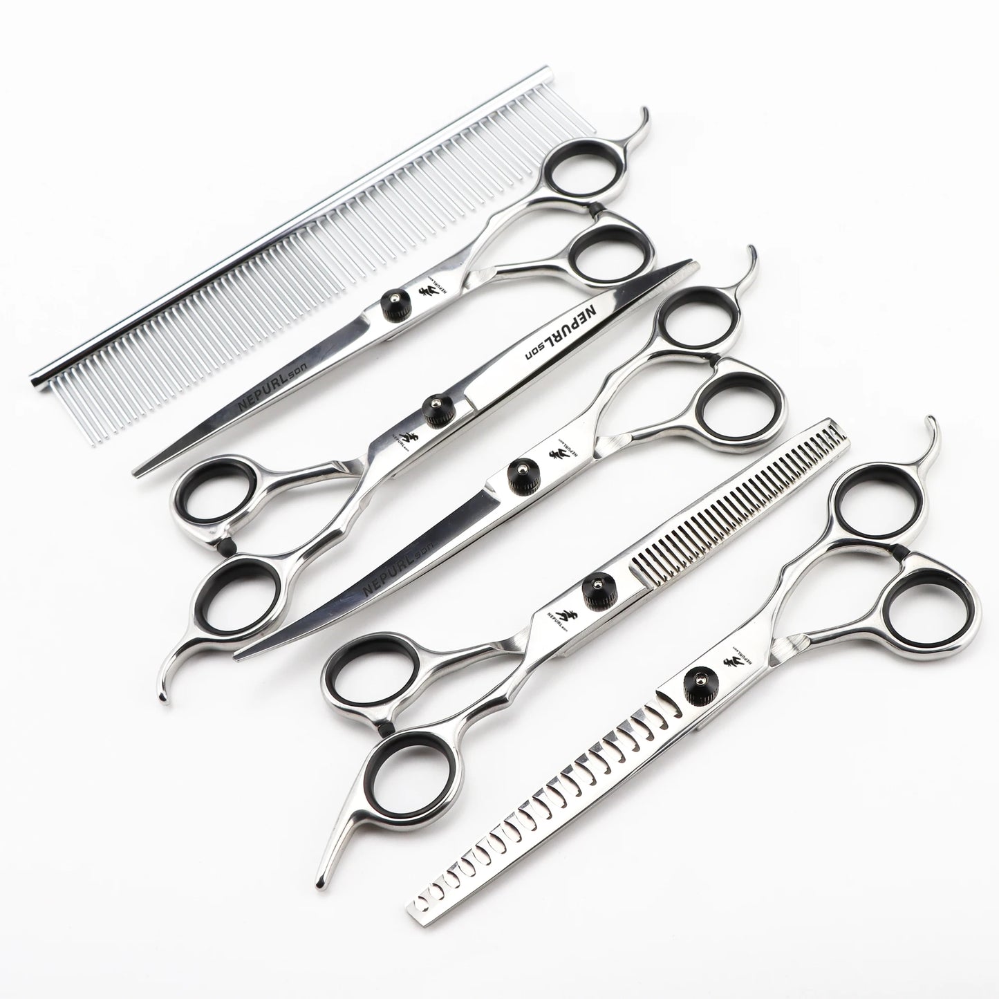 4-5pcs 6-7" Stainless Steel Pet Dog Cat Grooming Scissors Comb Sets