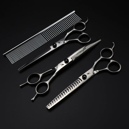 4-5pcs 6-7" Stainless Steel Pet Dog Cat Grooming Scissors Comb Sets