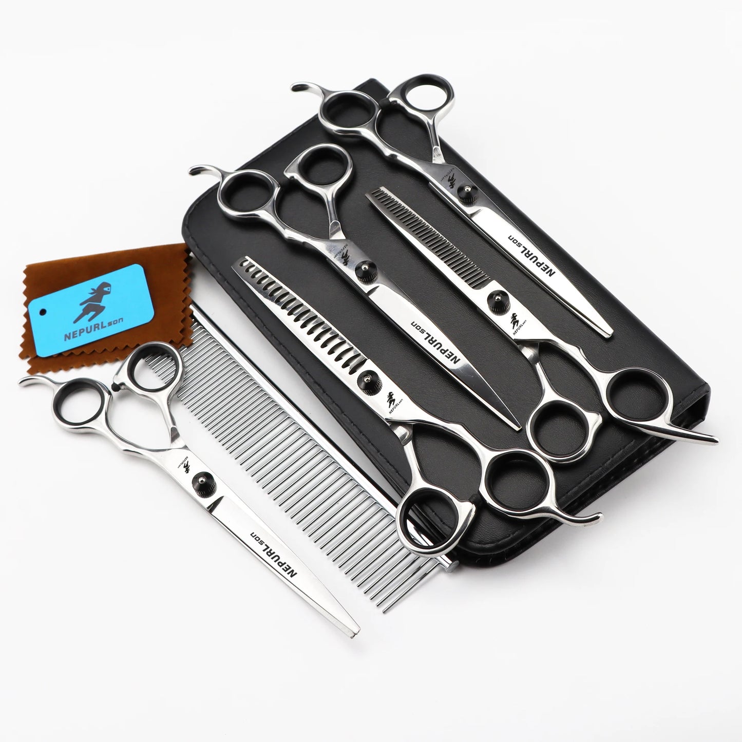 4-5pcs 6-7" Stainless Steel Pet Dog Cat Grooming Scissors Comb Sets