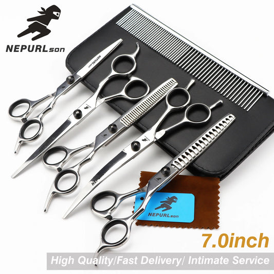 4-5pcs 6-7" Stainless Steel Pet Dog Cat Grooming Scissors Comb Sets