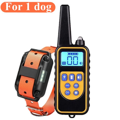 Pet Dog 800mtr Rechargeable Waterproof Anti Bark Training Collar With Remote Control