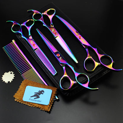 4-7pc Stainless Steel Pet Dog Cat 7" Grooming scissors Comb Sets