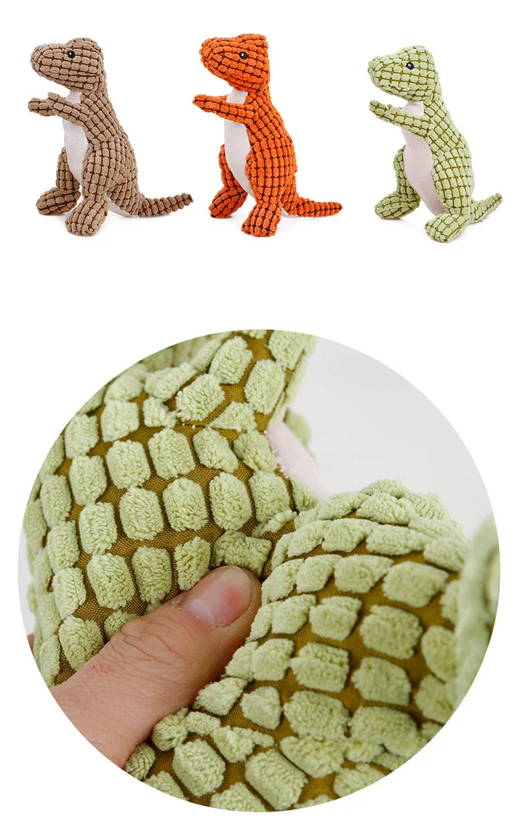 Pet Dog Soft Plush Cartoon Cute Dinosaur Squeaky Toys