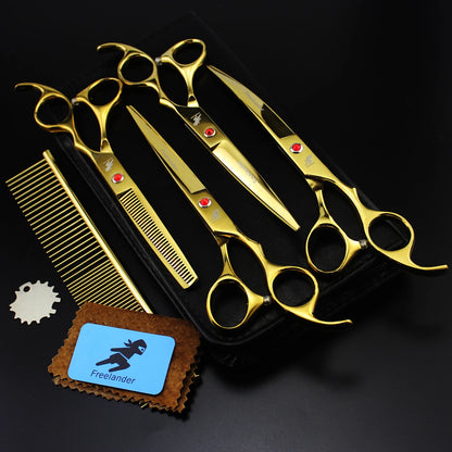 4-7pc Stainless Steel Pet Dog Cat 7" Grooming scissors Comb Sets