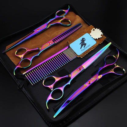 4-7pc Stainless Steel Pet Dog Cat 7" Grooming scissors Comb Sets