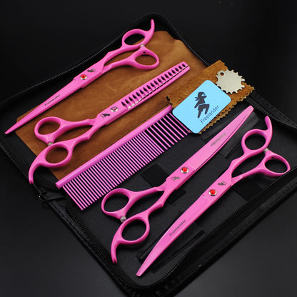 4-7pc Stainless Steel Pet Dog Cat 7" Grooming scissors Comb Sets