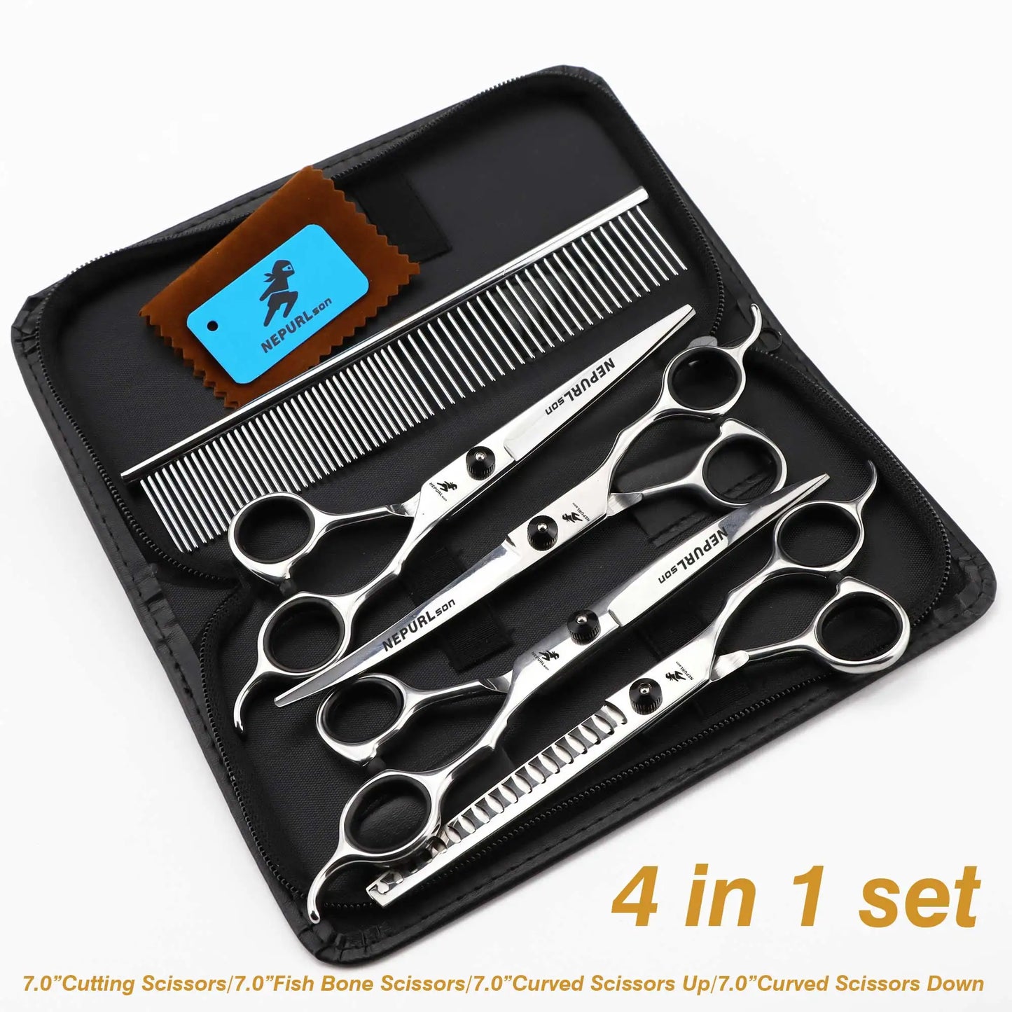 4-5pcs 6-7" Stainless Steel Pet Dog Cat Grooming Scissors Comb Sets