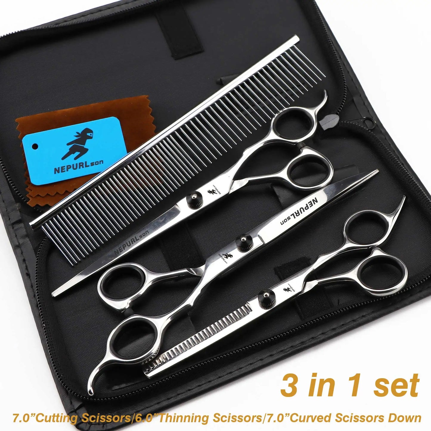 4-5pcs 6-7" Stainless Steel Pet Dog Cat Grooming Scissors Comb Sets