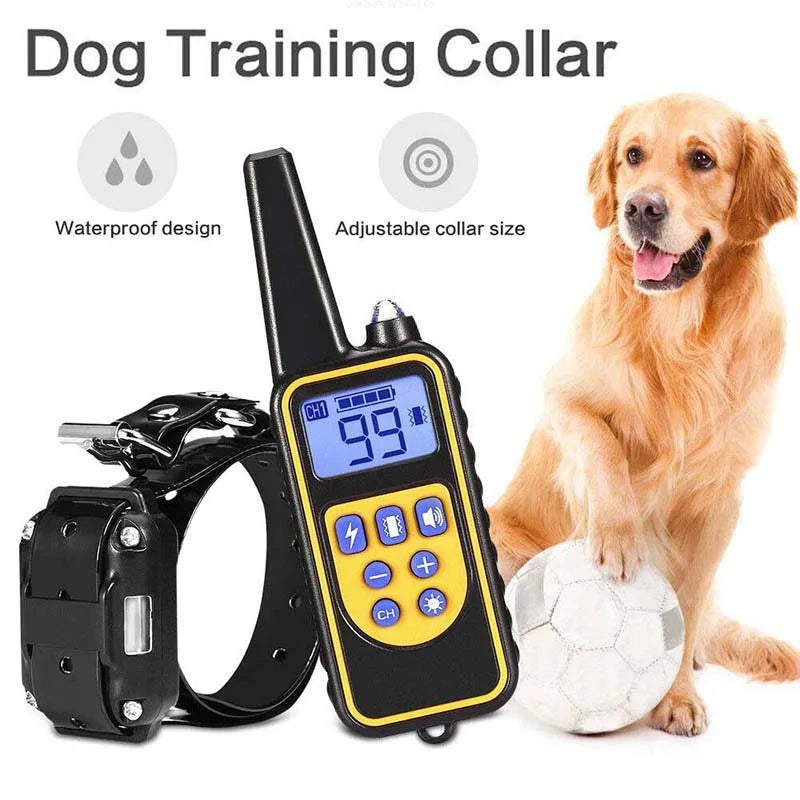 800yd Pet Dog Electric Training Collar Rechargeable LCD Display