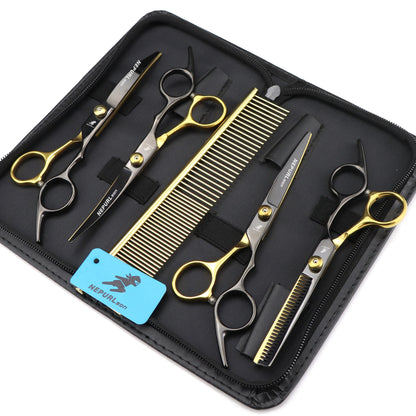 5pc 6" Stainless Steel Pet Dog Cat Grooming Comb Scissors Sets