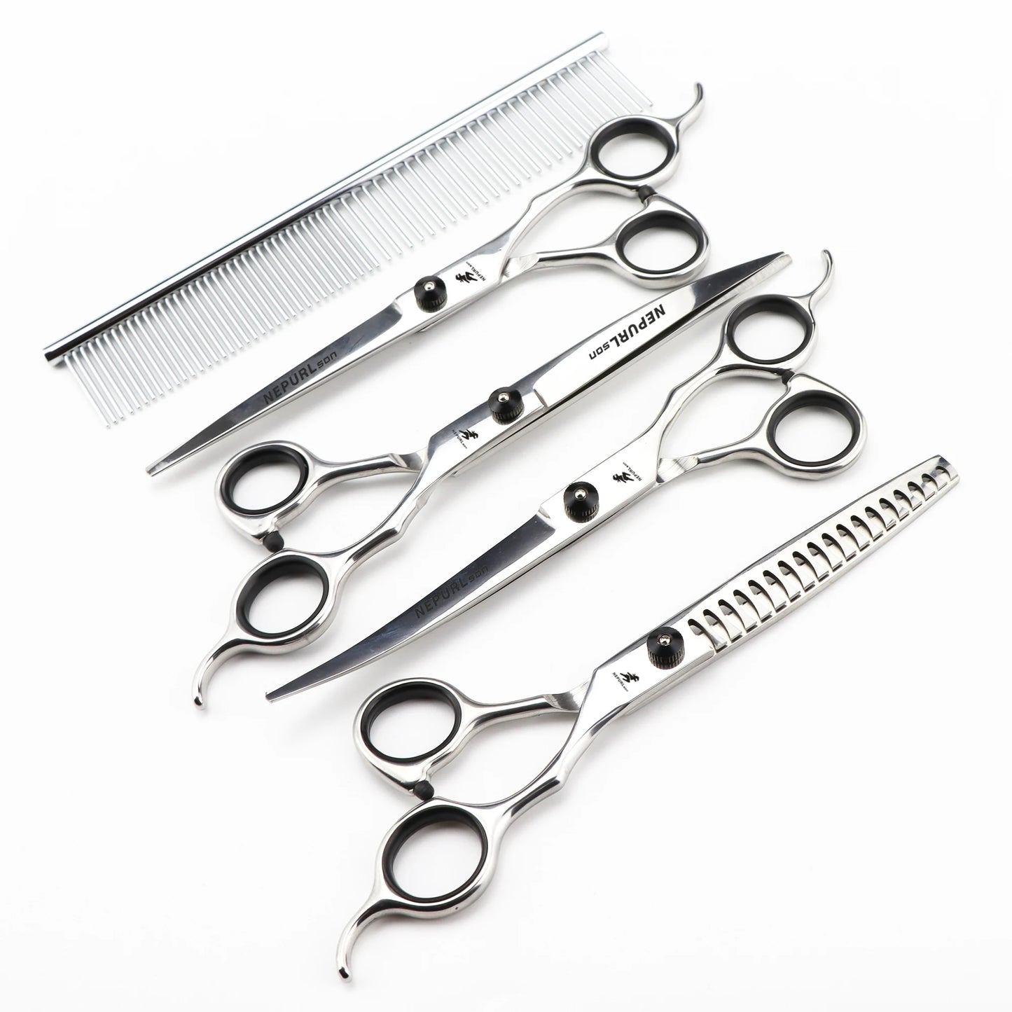 4-5pcs 6-7" Stainless Steel Pet Dog Cat Grooming Scissors Comb Sets