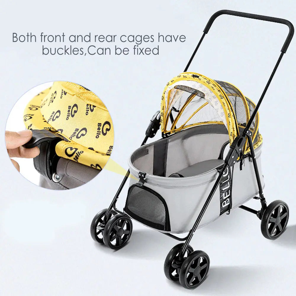 Breathable Large Capacity Pet Cat Dog Carrier Stroller With Cup Holder