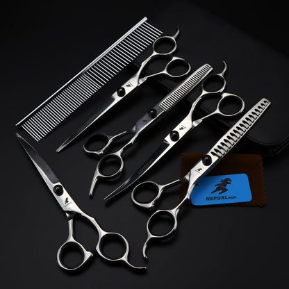 4-5pcs 6-7" Stainless Steel Pet Dog Cat Grooming Scissors Comb Sets