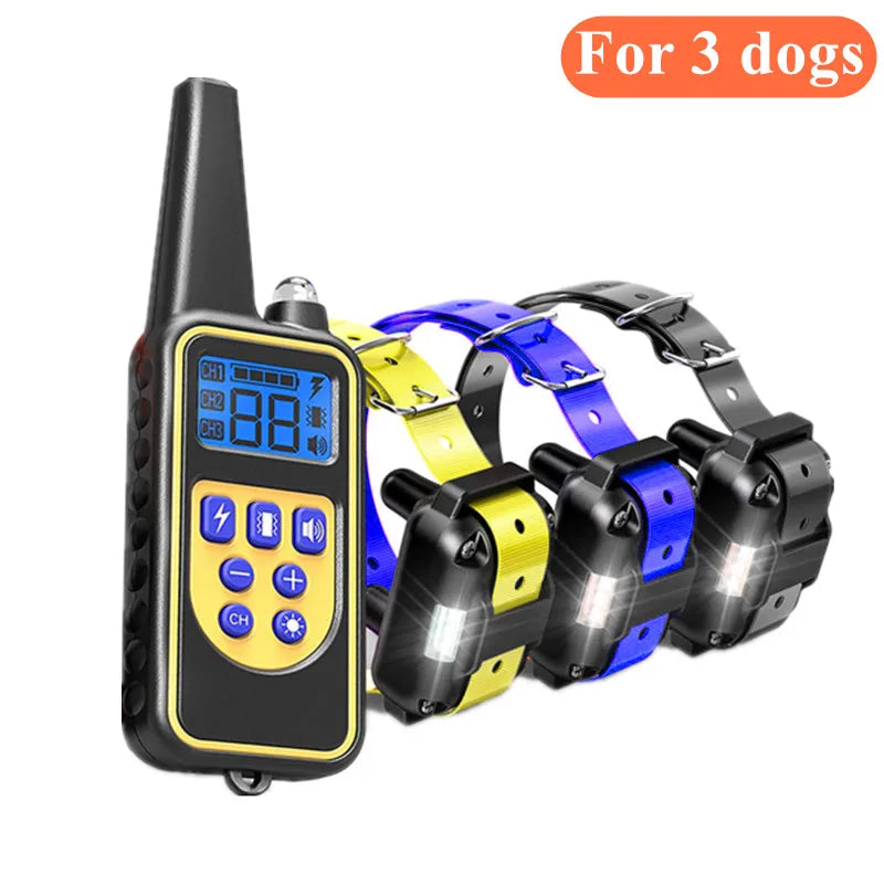 Pet Dog 800mtr Rechargeable Waterproof Anti Bark Training Collar With Remote Control