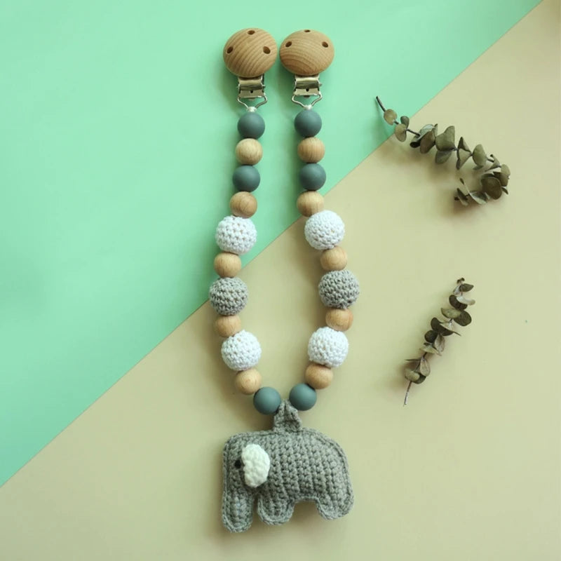 Wooden Baby Stroller Clip Toys