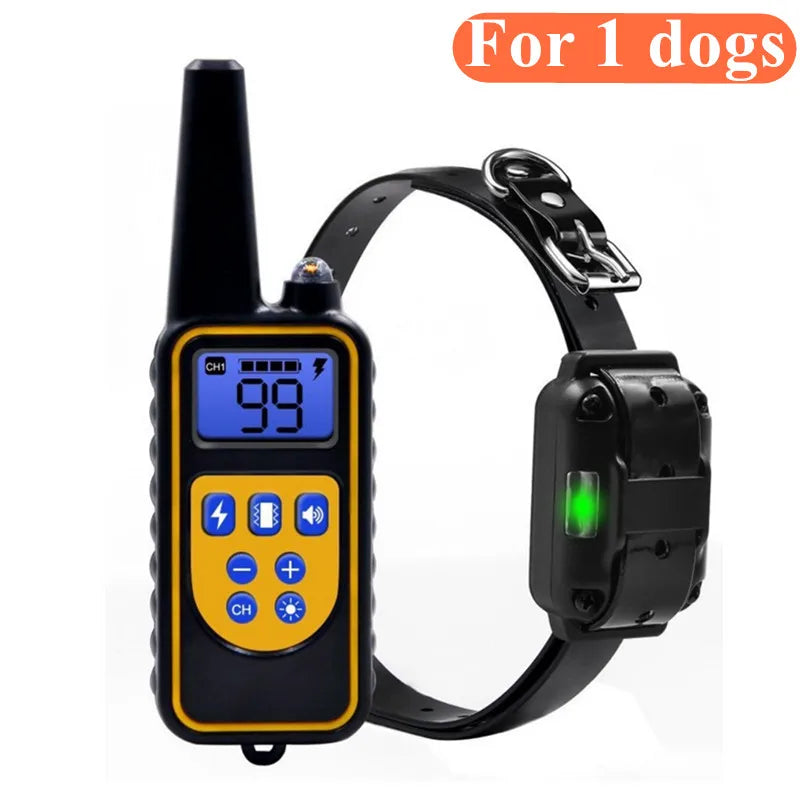 Pet Dog 800mtr Rechargeable Waterproof Anti Bark Training Collar With Remote Control