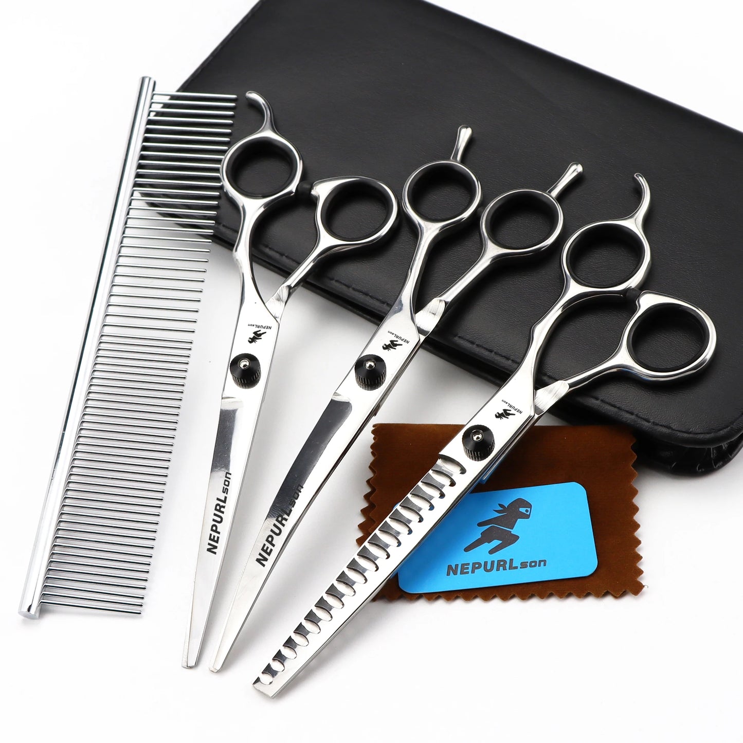 4-5pcs 6-7" Stainless Steel Pet Dog Cat Grooming Scissors Comb Sets