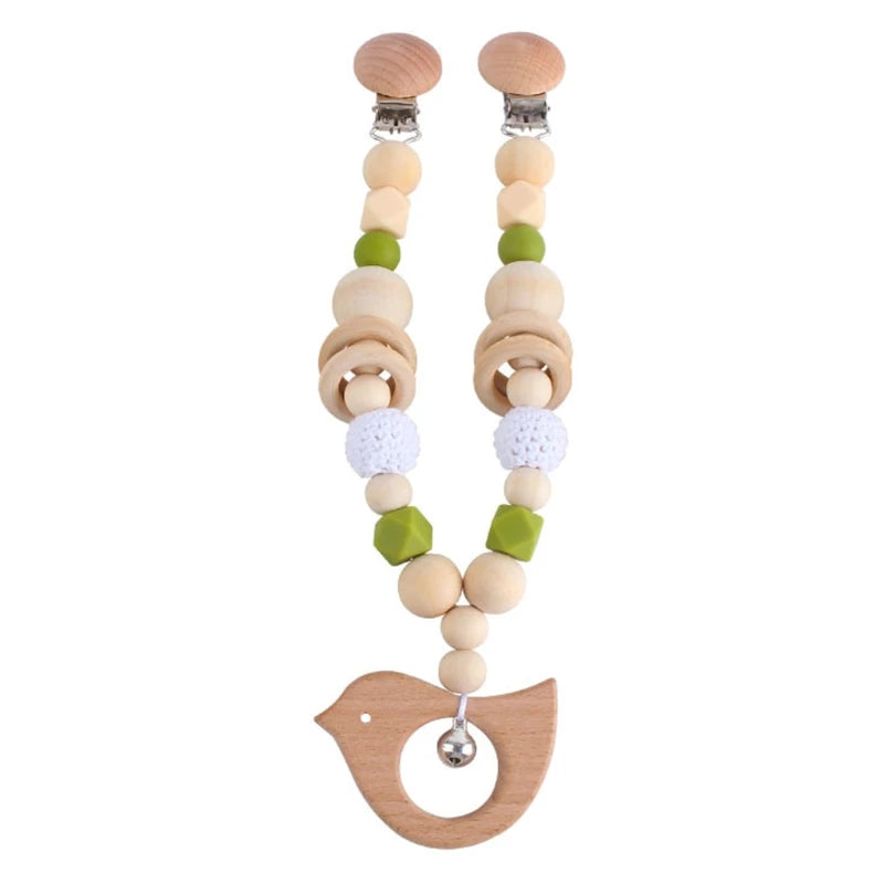 Wooden Baby Stroller Clip Toys