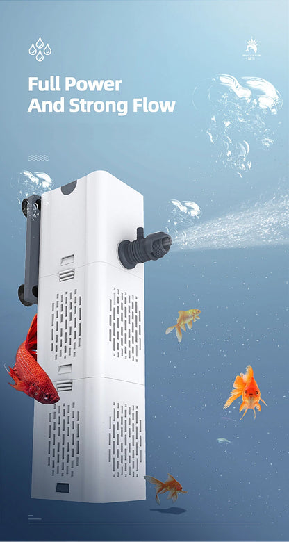 3 in 1 Aquarium Fish Tank Water Purification Circulation Filter Submersible Pump Silent Aeration