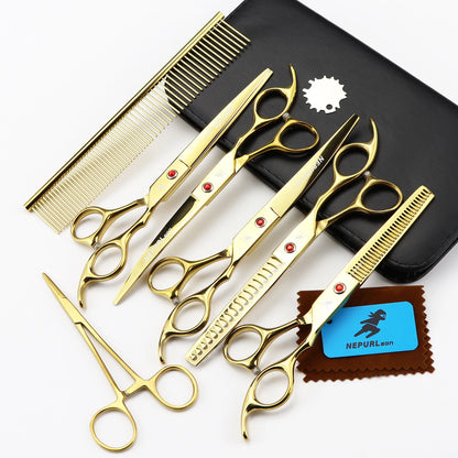 4-6pc 7/8 " Stainless Steel Pet Dog Cat Grooming Scissors Combs Sets