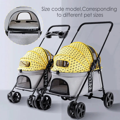 Breathable Large Capacity Pet Cat Dog Carrier Stroller With Cup Holder